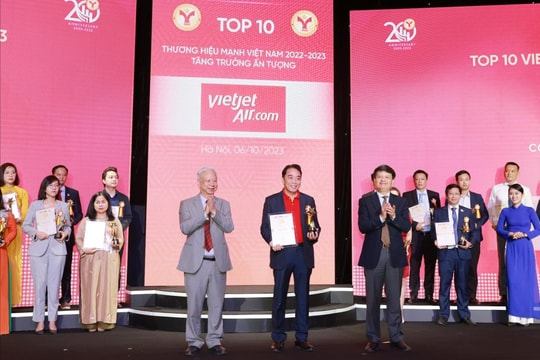 Vietjet được vinh danh “Thương hiệu Mạnh - Tăng trưởng Ấn tượng” 2023