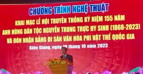 Lễ hội Đình thần Nguyễn Trung Trực là di sản văn hóa phi vật thể cấp quốc gia