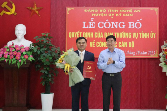 Bổ nhiệm Phó Bí thư Huyện ủy Kỳ Sơn, Nghệ An 