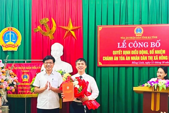 Bổ nhiệm Chánh án TAND thị xã Hồng Lĩnh