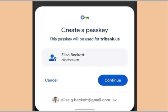 Google dùng passkey làm phương thức đăng nhập