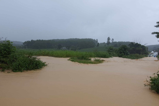 Kon Tum: Mưa lớn khiến Tỉnh lộ 675 ngập sâu, giao thông ách tắc nhiều giờ