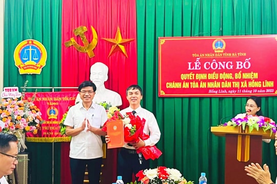 Bổ nhiệm Chánh án TAND thị xã Hồng Lĩnh