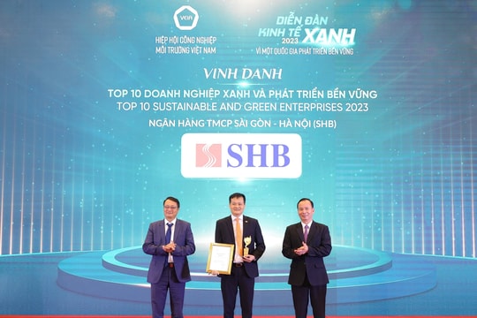 SHB được vinh danh Top 10 Doanh nghiệp xanh và phát triển bền vững