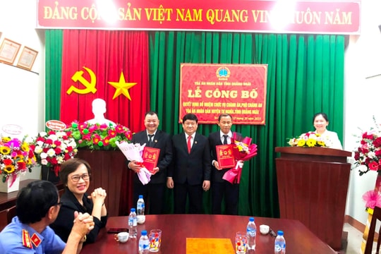Quảng Ngãi: Trao quyết định bổ nhiệm Chánh án, Phó Chánh án TAND huyện Tư Nghĩa