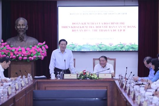 Kiểm tra công tác cán bộ tại Ban cán sự Đảng, Bộ Văn hoá, Thể thao và Du lịch