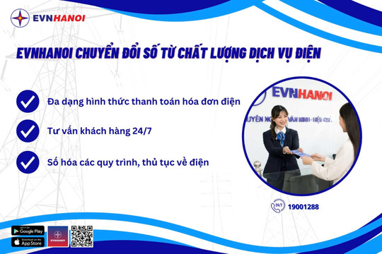 Chỉ với "1 chạm", khách hàng của EVNHANOI có thể quản lý thông tin về điện