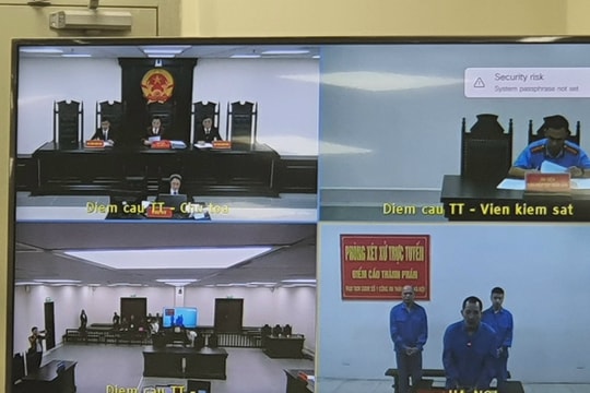 TAND huyện Hoài Đức xét xử trực tuyến 2 vụ án hình sự