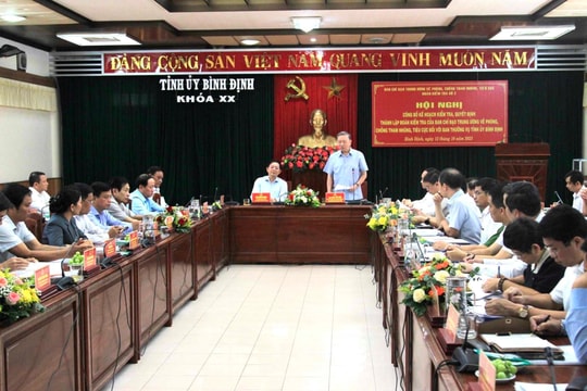 Sắp công bố dự thảo kết quả kiểm tra công tác phòng, chống tham nhũng, tiêu cực tại Bình Định