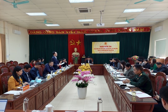 Đoàn kiểm tra của Hội đồng Phối hợp phổ biến, giáo dục pháp luật Trung ương làm việc với tỉnh Bắc Kạn