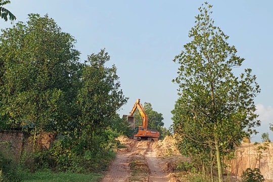 Thông tin về việc khai thác đất tại xã Hướng Đạo (Tam Dương, Vĩnh Phúc): Địa điểm khai thác nằm trong phạm vi mỏ được cấp phép