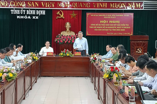 Công bố dự thảo kết quả công tác phòng chống tham nhũng, tiêu cực tại Bình Định