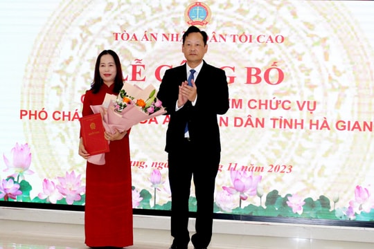 Bổ nhiệm Phó Chánh án TAND tỉnh Hà Giang