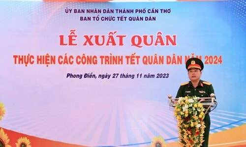 Xuất quân thực hiện các công trình Tết quân dân năm 2024