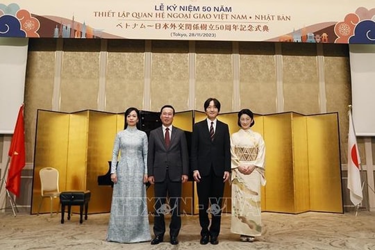 Chủ tịch nước Võ Văn Thưởng dự lễ kỷ niệm 50 năm thiết lập quan hệ ngoại giao Việt Nam - Nhật Bản
