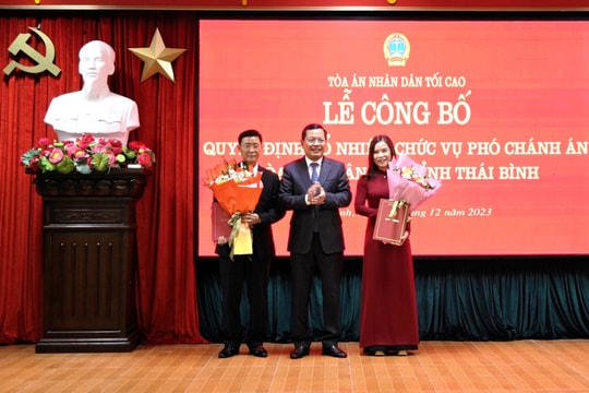 Trao quyết định bổ nhiệm Phó Chánh án TAND tỉnh Thái Bình