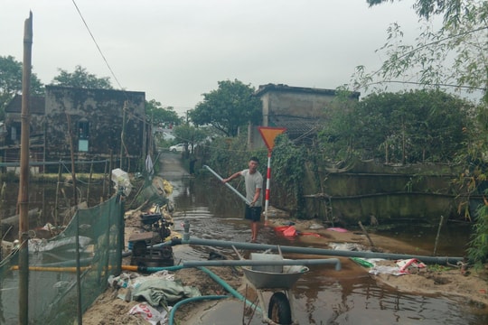 Nông dân Quảng Bình tất bật tiêu úng cứu vụ hoa Tết