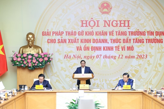 Thủ tướng chủ trì hội nghị tháo gỡ khó khăn về tăng trưởng tín dụng