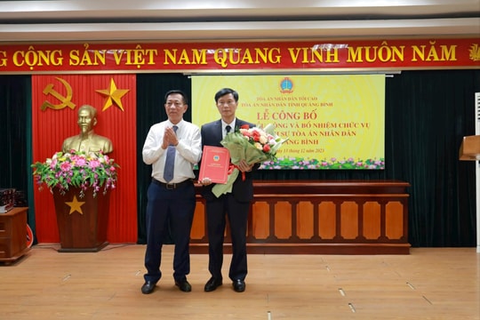 Bổ nhiệm Chánh tòa Hình sự TAND tỉnh Quảng Bình