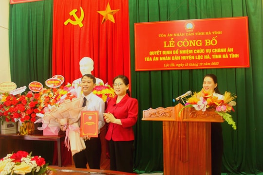 Bổ nhiệm Chánh án TAND huyện Lộc Hà