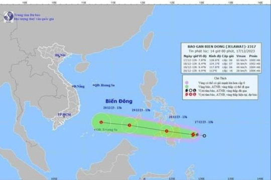 Khả năng sắp có bão trên biển Đông