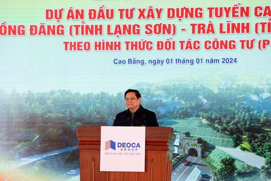 Thủ tướng Chính phủ bấm nút khởi công dự án cao tốc Đồng Đăng-Trà Lĩnh