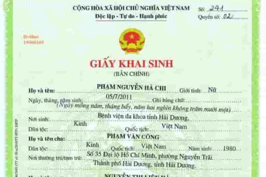 Kỷ luật Phó Chủ tịch xã nhận tiền để làm giấy khai sinh cho trẻ
