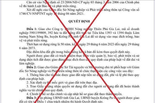 Có dấu hiệu lừa đảo trong văn bản giả mạo Chủ tịch UBND tỉnh Gia Lai