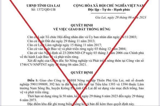 UBND tỉnh Gia Lai chỉ đạo xác minh, làm rõ việc giả mạo văn bản sau khi Báo Công lý phản ánh