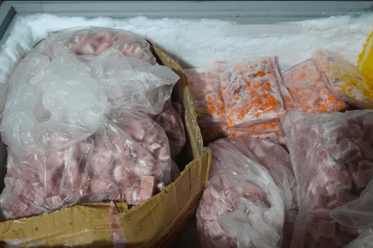 Thu giữ hơn 3,6 tấn thực phẩm đông lạnh không rõ nguồn gốc