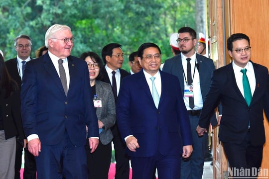 Thủ tướng Phạm Minh Chính đón và hội kiến Tổng thống Cộng hòa Liên bang Đức Frank-Walter Steinmeier