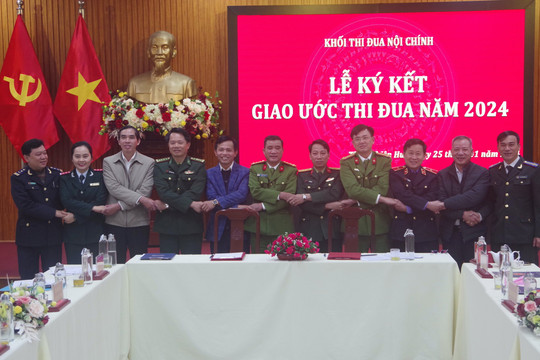 Các đơn vị Khối Nội chính tỉnh Thừa Thiên Huế ký kết giao ước thi đua năm 2024