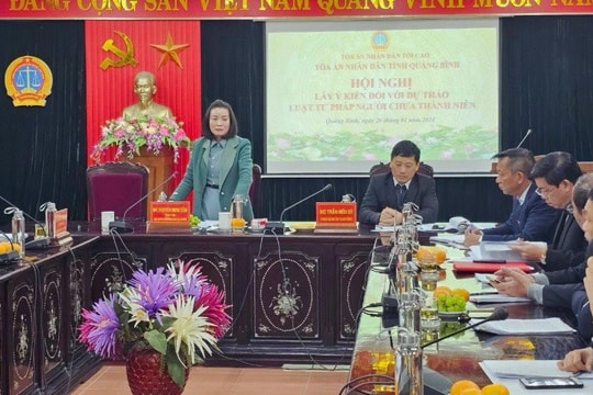 TAND Quảng Bình: Lấy ý kiến về Dự thảo Luật Tư pháp người chưa thành niên