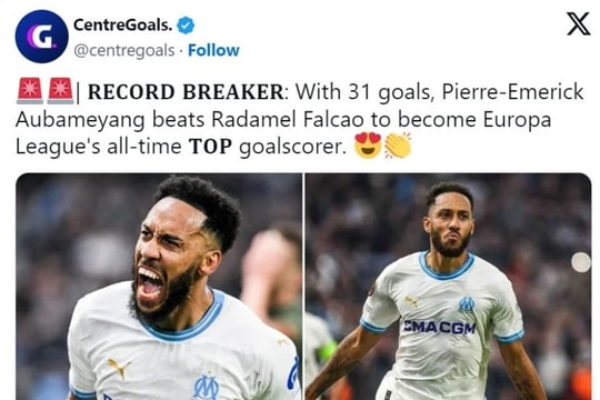 Aupameyang lập kỷ lục lịch sử tại Europa League