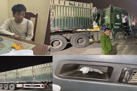 Bắt quả tang 2 đối tượng sử dụng ma túy trên xe container