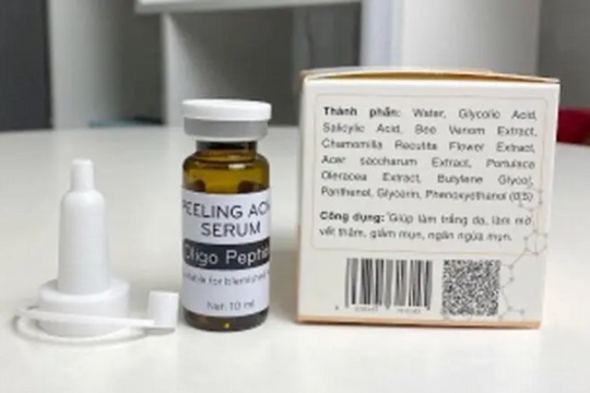 Đình chỉ lưu hành, thu hồi trên toàn quốc lô sản phẩm Peeling acne serum