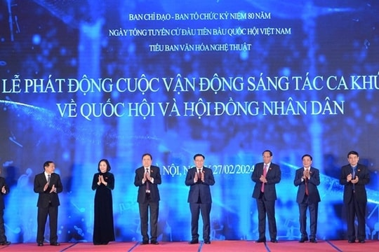 Chủ tịch Quốc hội Vương Đình Huệ dự lễ phát động Cuộc vận động sáng tác ca khúc về Quốc hội và Hội đồng Nhân dân