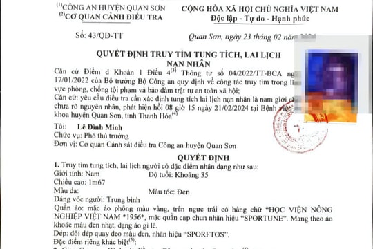 Truy tìm tung tích người đàn ông tử vong trong khuôn viên Bệnh viện