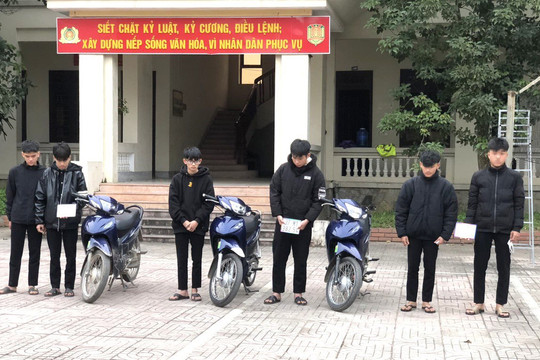 Nghệ An: Bắt giữ 6 đối tượng thanh thiếu niên phóng nhanh, vượt ẩu vào ban đêm