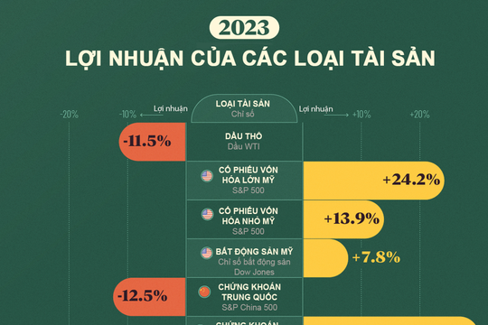 Loại tài sản nào mang lại lợi nhuận lớn nhất trong năm 2023?