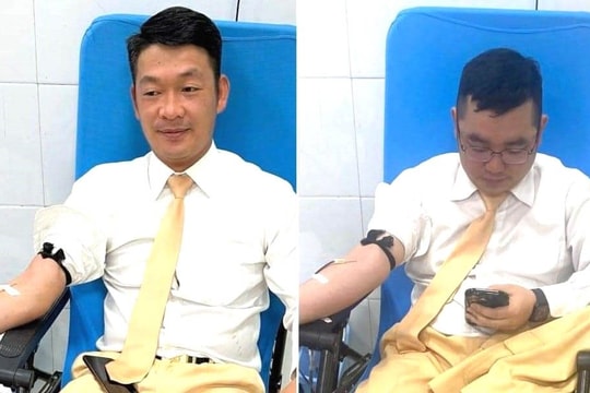 Nghệ An: Hai cảnh sát giao thông hiến máu cứu người