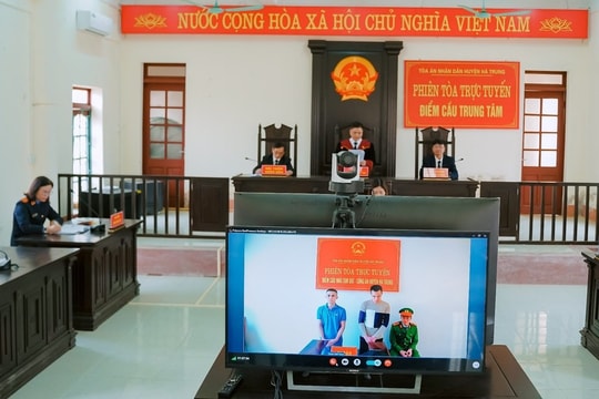 TAND huyện Hà Trung xét xử trực tuyến 6 vụ án hình sự