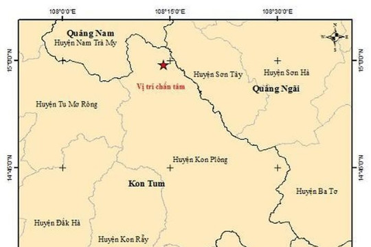 Động đất ở Kon Tum tới 3.8 độ richter