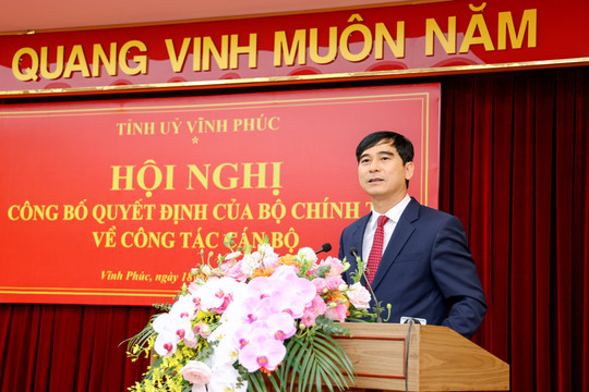 Đồng chí Dương Văn An giữ chức Bí thư Tỉnh ủy Vĩnh Phúc