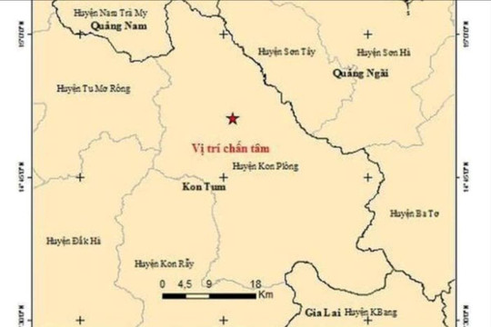 Trong 3 ngày xảy ra 12 trận động đất ở Kon Tum