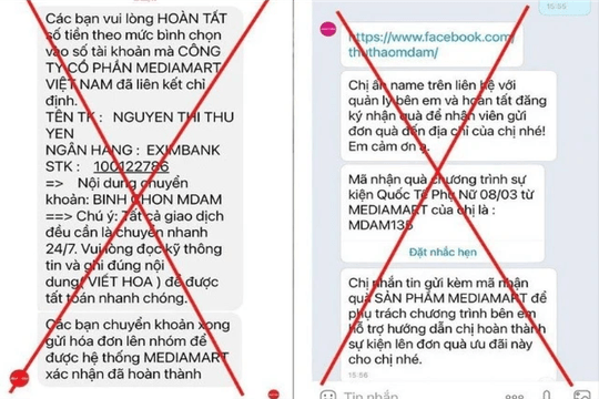 Cảnh giác trò lừa đảo giả danh các sàn thương mại điện tử, siêu thị điện máy