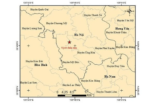 Hà Nội: Động đất 4.0 richter ở Mỹ Đức