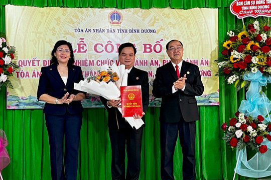 TAND TP. Thuận An có tân Chánh án và Phó Chánh án
