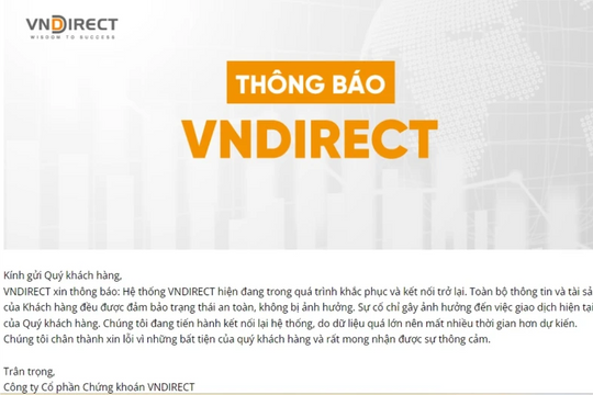 Ủy ban Chứng khoán Nhà nước cảnh báo khẩn sau vụ VNDIRECT bị tấn công mạng