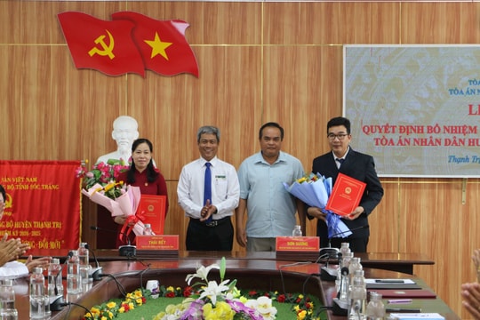 Bổ nhiệm Chánh án và Phó Chánh án TAND huyện Thạnh Trị